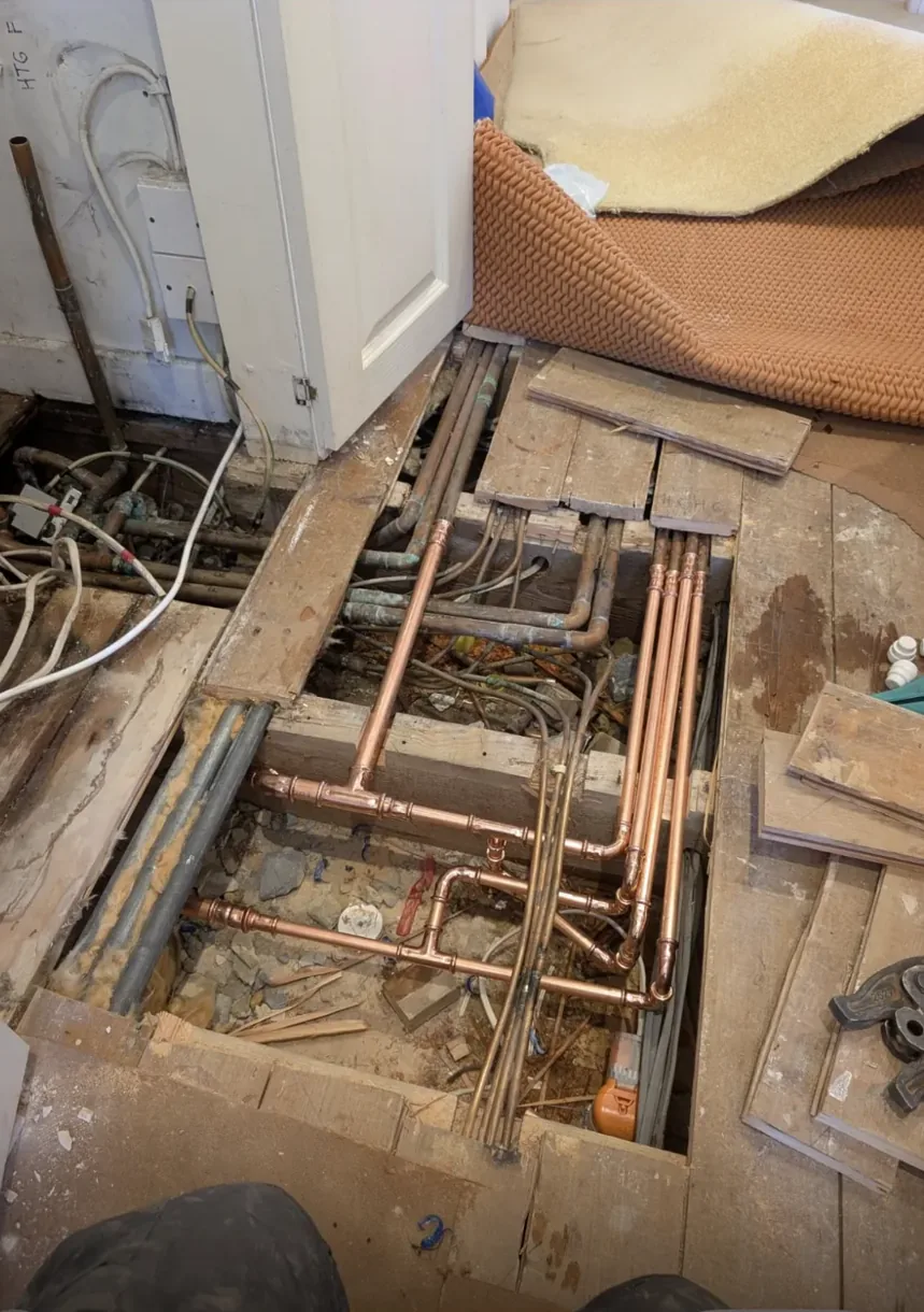 Central heating pipework and radiators fitted by PHG